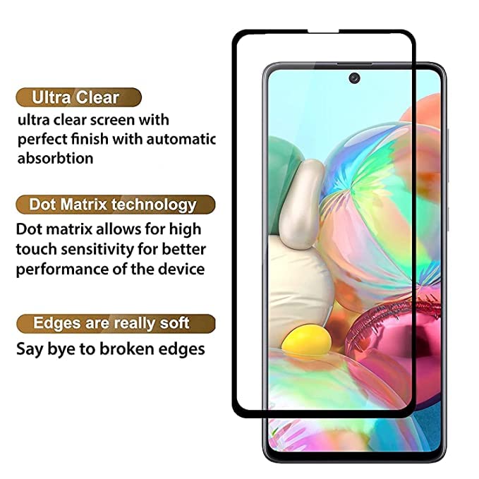 Image of Screen Protector for Samsung Galaxy A81 (Black) Tempered Glass Edge-to-Edge 6D Screen Guard With Installation Kit