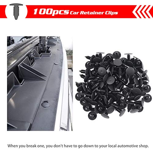 Image of OTUAYAUTO 100Pcs Fastener Clips & Bumper Shield Push Pin for GM 1605396 1595864, Ford 388577S W705589-S300, Chrysler 6502078