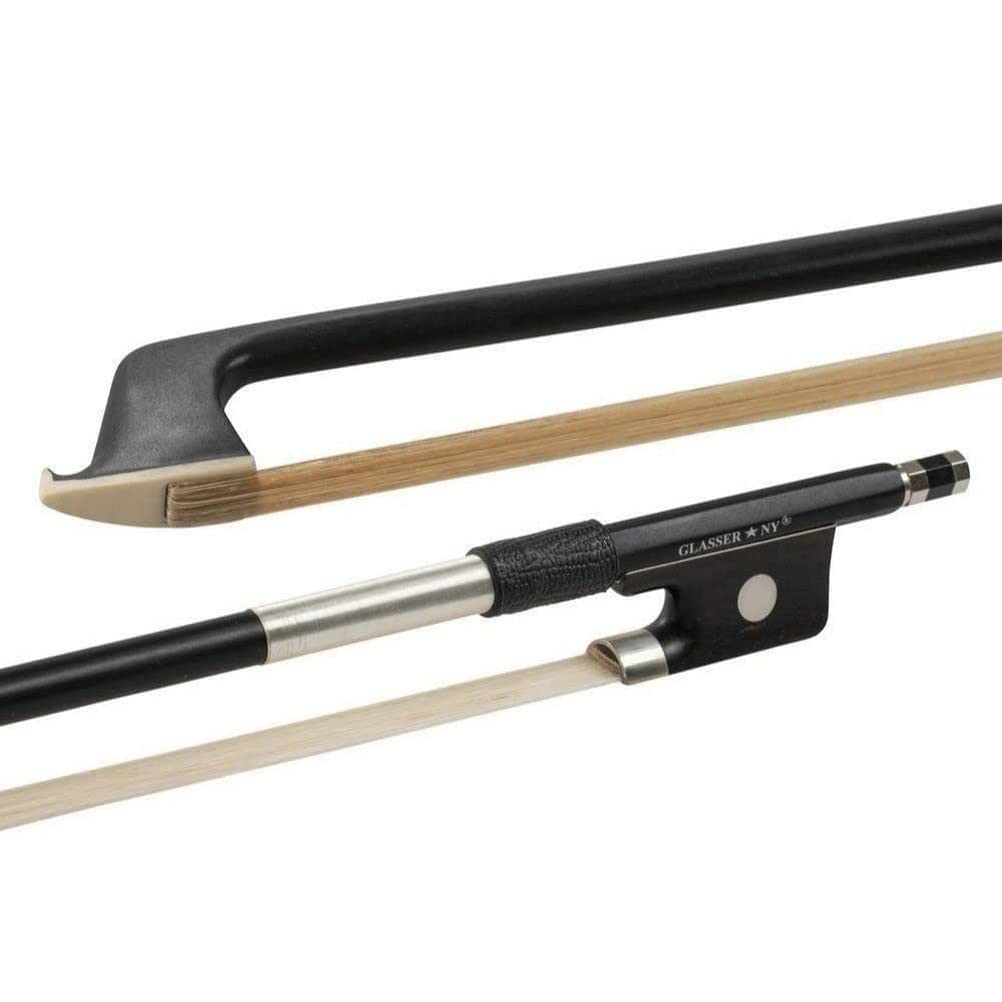 GLASSER Archet de violon, Carbone Graphit, Made in USA, 3000X-12, Filage Maillechort, pour 1/2 Violon