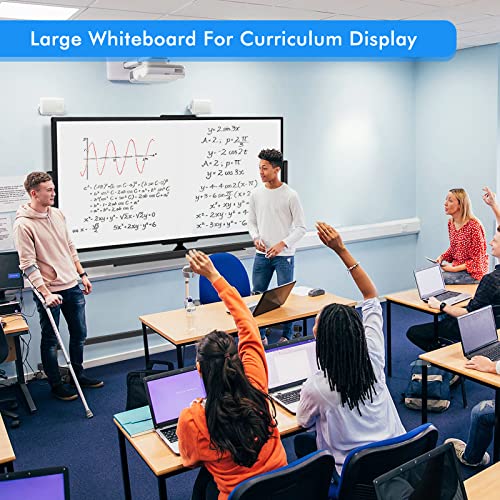 Image of Maxtek Rolling Whiteboard 72x40 Large Magnetic White Board on Wheels Black