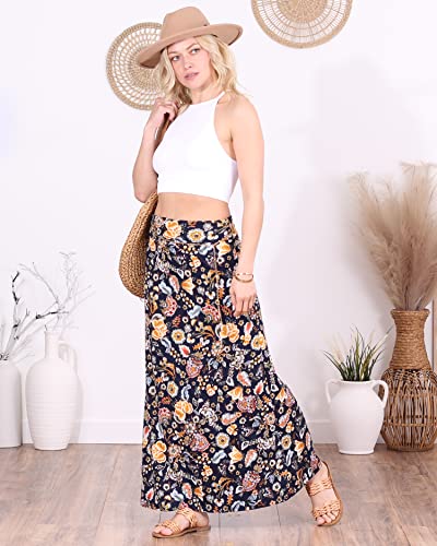 Image of Popana Long Maxi Skirt for Women, Flowy Long Skirts for Women | High Waisted Soft Trendy Rayon, Sundress Convertible Skirt, Long Length Bodycon Maxi Skirt, Petite and Plus Size