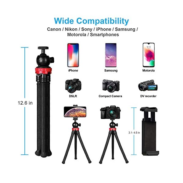 Handy-Stativ, Bluetooth, faltbare Halterung, Selfie-Stick, flexibles Stativ-Schwamm, Oktopus-Stativ, Handyhalter… – Bild 8