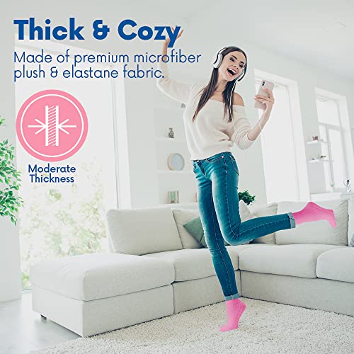Image of Debra Weitzner Fuzzy Socks for Women Non-Slip Warm Cozy Socks Fluffy Fleece Slipper Socks With Grips 5 /6 Pairs