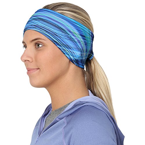 TrailHeads Women's Print Ponytail Headband - Made in USA - deep dive blue - Image 4