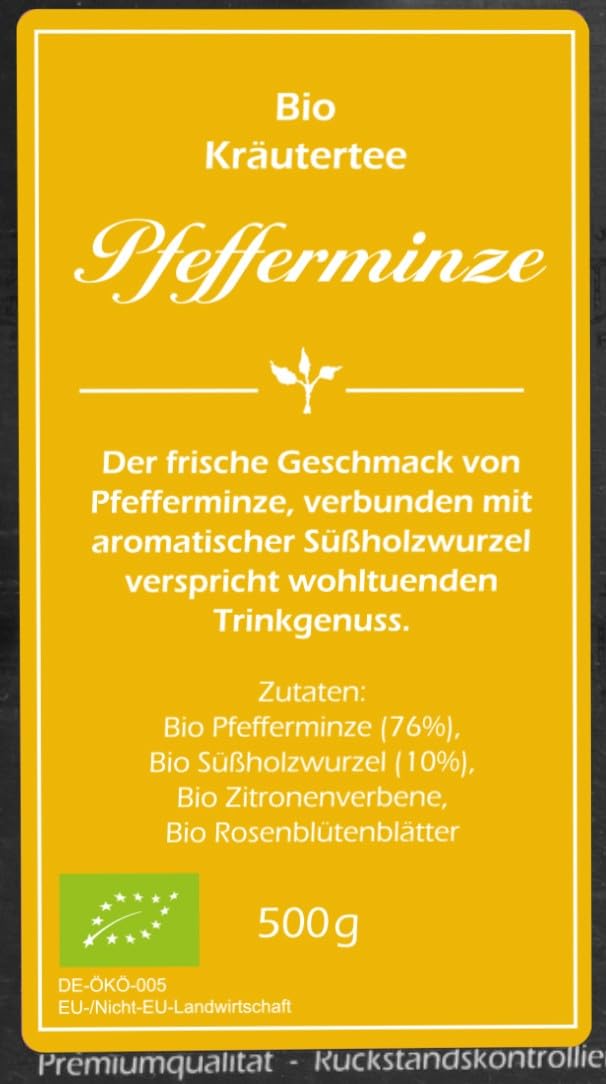 Bio Pfefferminze 2 x 500g Paulsen Tee Kräutertee rückstandskontrolliert & zertifiziert