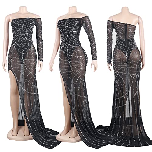 Image of PORRCEY Sexy Elegant Rhinestone Party Club Night Formal Dress for Women