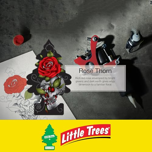 Image of Little Trees Rose Thorn Air Freshener (Pack of 3) | Bold Floral Fragrance | Iconic Tree Hanging Design | For Car, Home, Wardrobe | Imported from USA