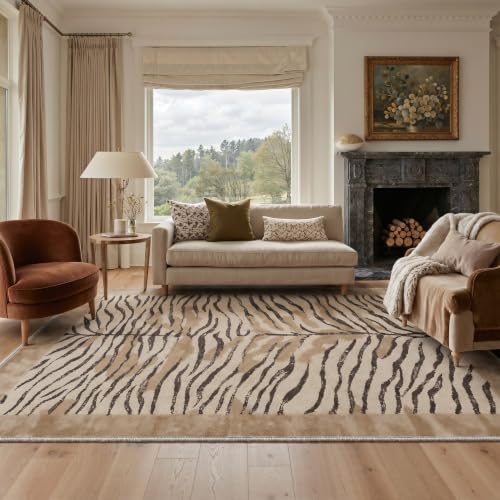 Bavni Zebra Print 8x10 Washable Rug