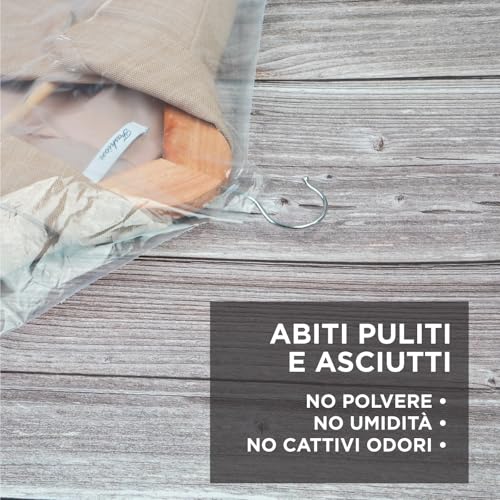 Torba na ubrania 60 x 100 cm Koperta Wodoodporna przezroczysta plastikowa osłona na ubrania ochrona przed kurzem do kurtek koszul ubrań i spodni - 20 worków