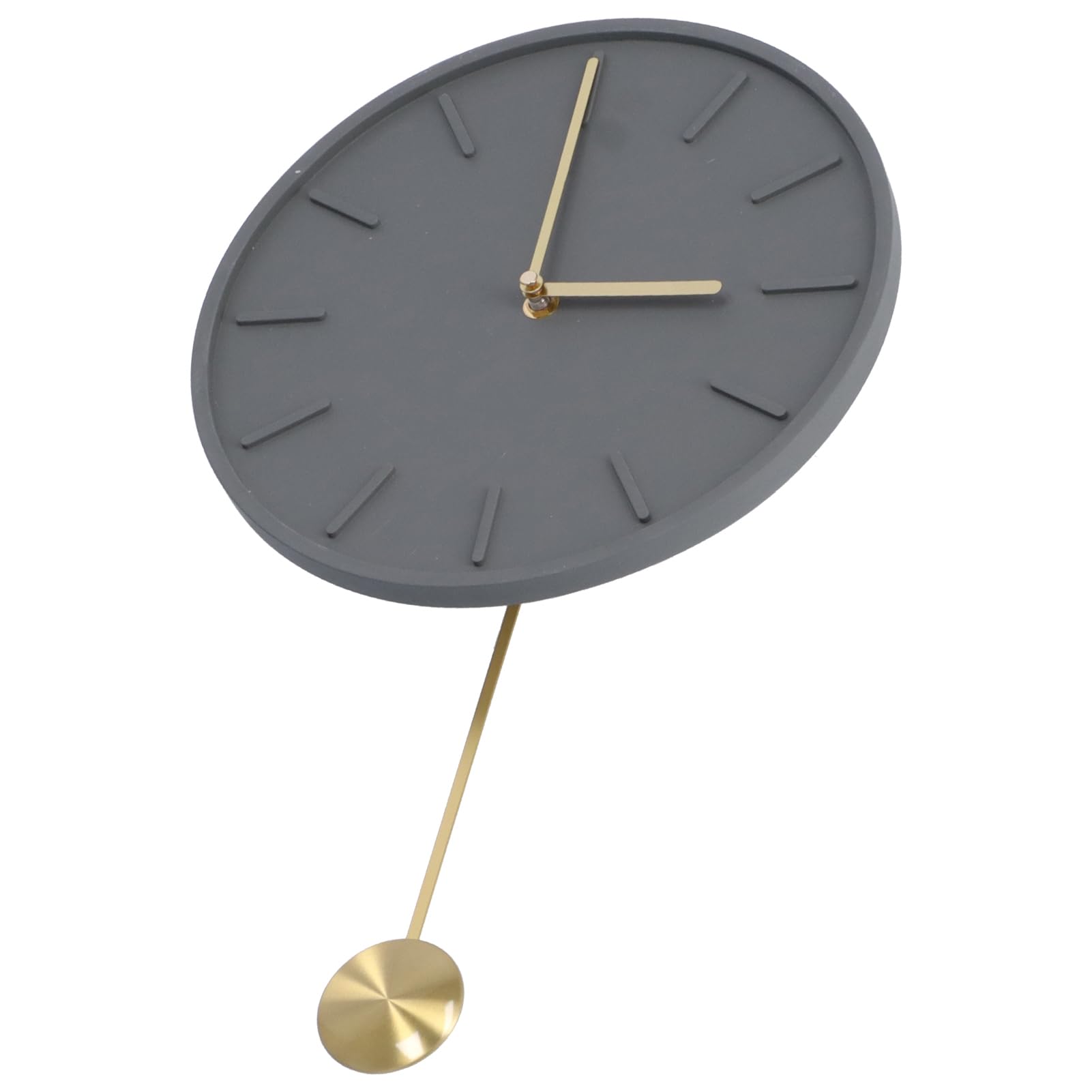 Reloj de Pared Diseño Redondo Moderno con Péndulo Grande para Decoración de Cocina y Cafetería Cemento 27.5x27.5cm