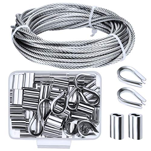 Canomo Cable Railing Kits Includes 1/8 inch x 33 Feet 304 Stainless Steel