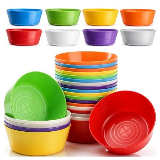 Frcctre Set of 24 Small Plastic Kids Bowls, 11 Oz Colorful Snack Bowls Set, BPA Free Small Snack Bowls, Unbreakable Small Plastic Bowls, Dishwasher Safe, 8 Assorted Colors