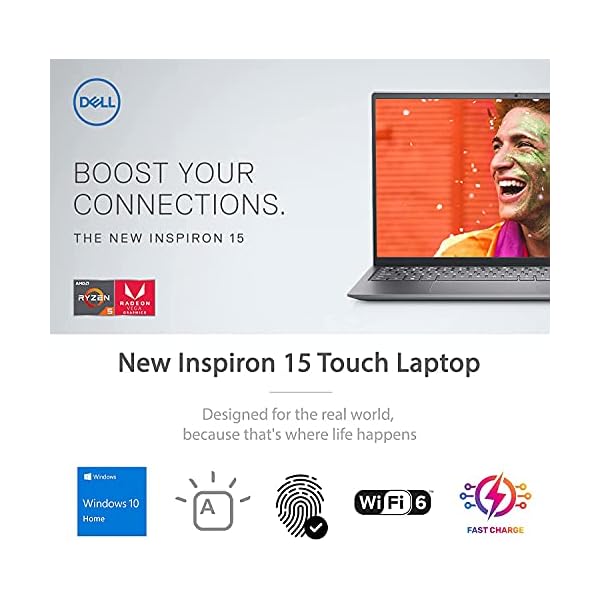 Dell 2021 Newest Inspiron 15 5000 Business Laptop, 15.6" FHD LED Touchscreen, AMD Ryzen 5 5500U, Wi-Fi 6, Webcam, Type-C, Backlit Keyboard, Fingerprint（16GB RAM | 512GB PCIe SSD