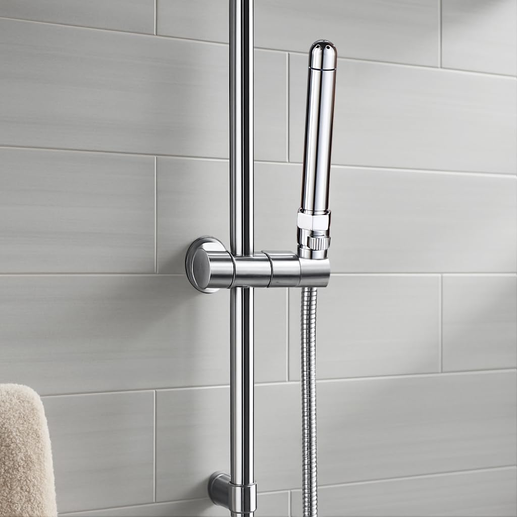 Ensemble de pommeau de douche en métal pour rinçage intestinal avec régulateur de débit – Système de douche unisexe pour les soins intimes pour homme et femme – Avec sac à main en velours comme