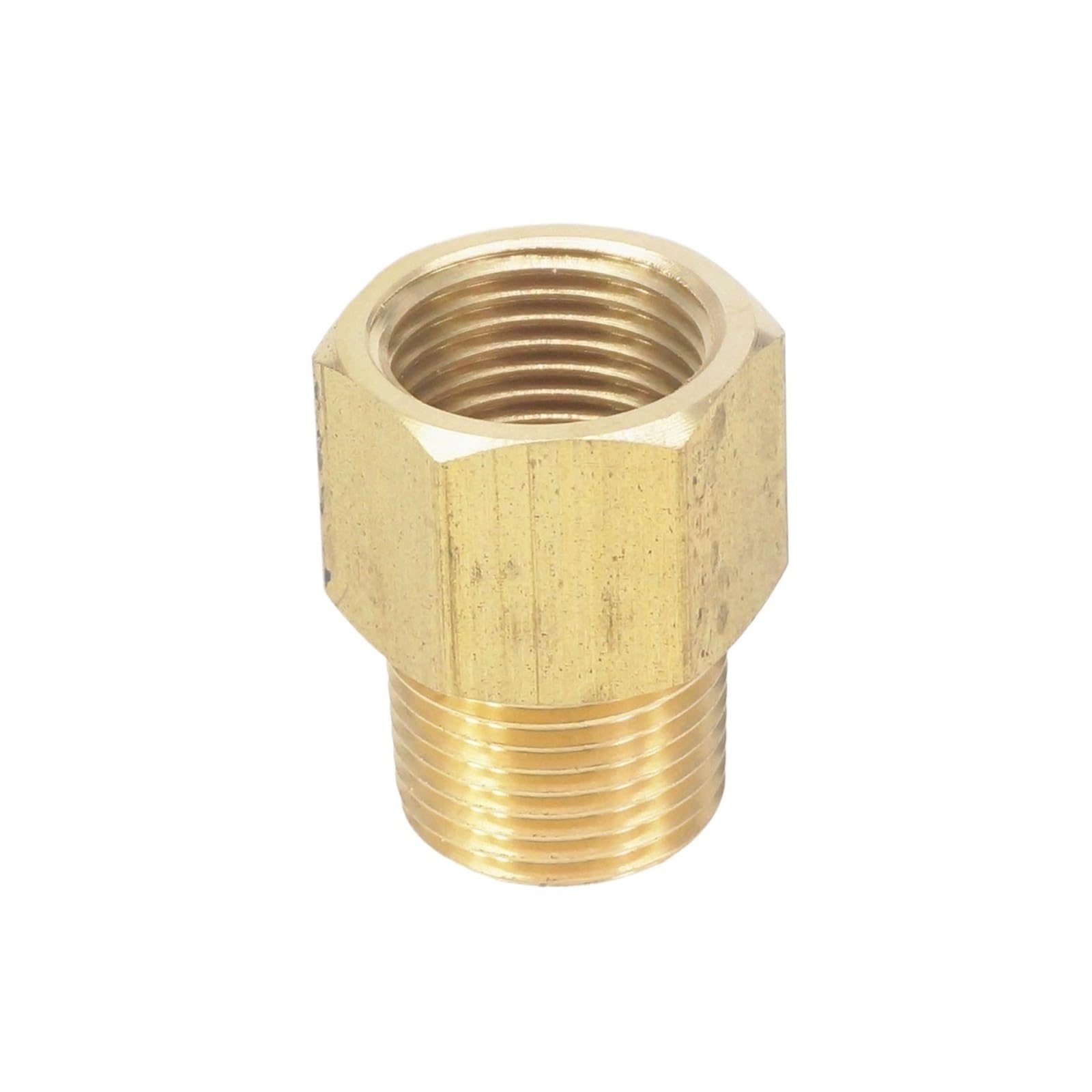 Conector roscado 3/8 BSPT a NPT de latón para manómetros y sistemas de fluidos