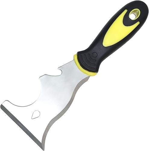 Herramienta de pintor 9 en 1, raspador recto, gouger, limpiador de rodillos, raspador curvo, abridor de botellas, abrelatas, extractor de uñas,
