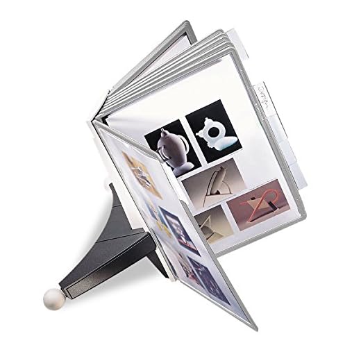 DURABLE Desktop Reference System, 10 Double-Sided Panels, Letter-Size, Gray, SHERPA Design (554210)
