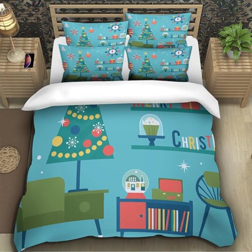 Housse de couette Noël microfibre résistante et hypoallergénique
