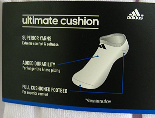 Adidas Men's Cushioned Quarter Socks 6 Pair Shoe Size 6-12 White/Black2