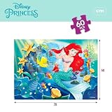 Lisciani - Puzzle doble cara 60 pcs 70x50 cm Disney La Sirenita