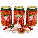 Feinkost Dittmann Ajolix Chili Knoblauch 650g (3er Pack) – pikant eingelegte Knoblauchzehen in Chili-Pflanzenöl – Antipasti & Grillbeilage – sofort verzehrfertig für Salate & mediterrane Küche