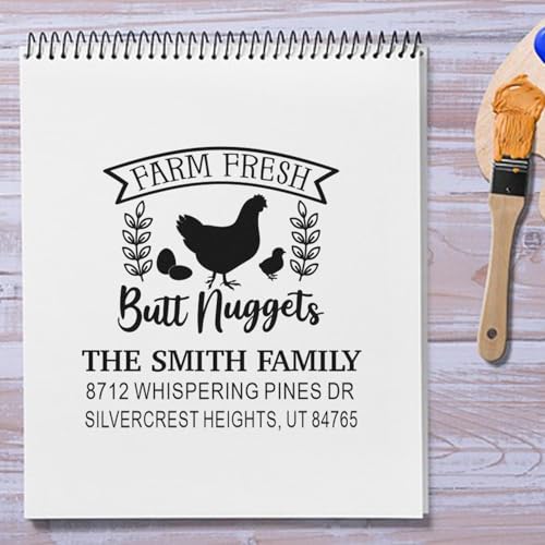 Farm Fresh Delight Delight Heritage Line Rubber Stamper - Standard 1-5/8 Square Wood Handle Stamp for Farmers & Small-Scale Food Producers, Crafting, Labeling