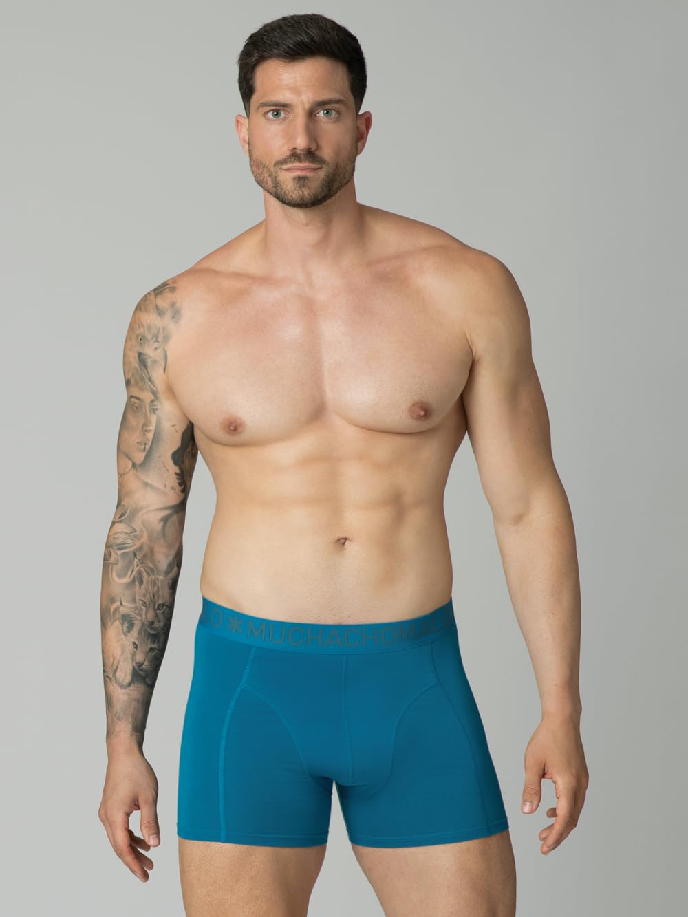 Muchachomalo Calzoncillos para Hombre, Ropa Interior Lisa de Algodón para Hombre, Pack de 7 Unidades, Bóxers Lisos de Corte Clásico con Cintura Elástica