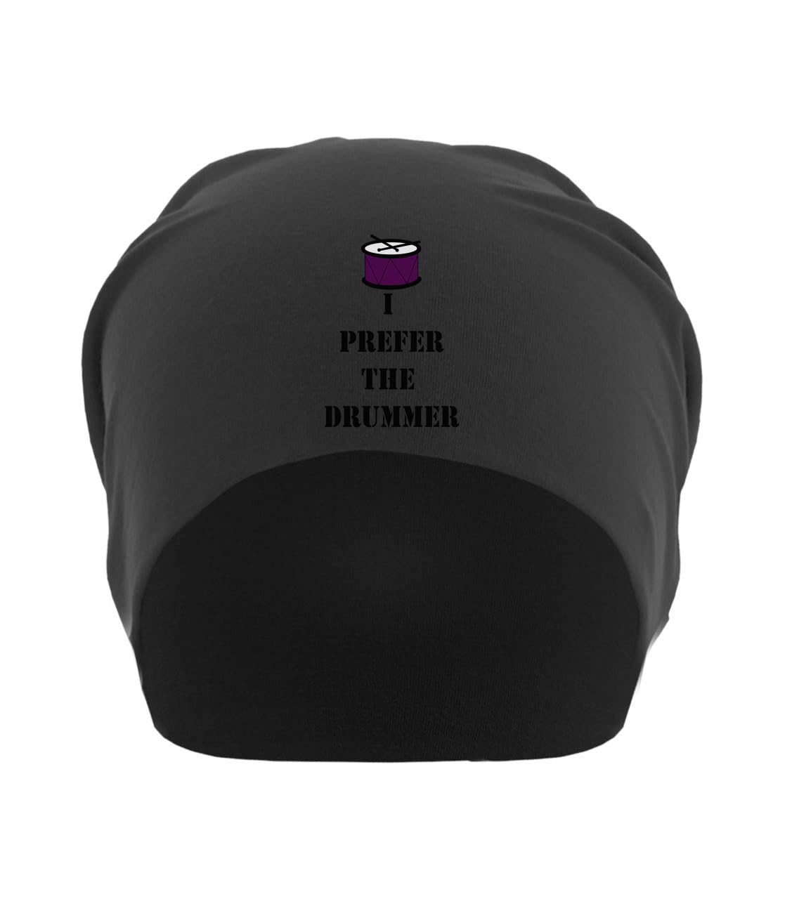 Bonnet souple unisexe I Prefer The Drummer en coton fin noir taille unique - 3