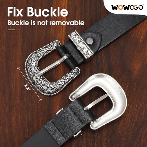 Western Cowgirl Belts for Women Country Cowboy Vintage Leather Engraved Buckle Belt for Jeans Dresses4