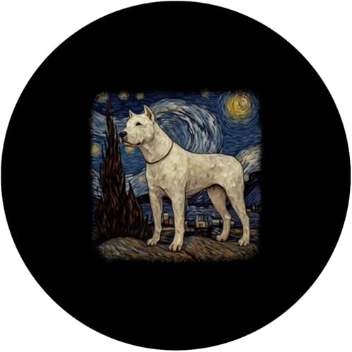 Miniatura 3 de Van gogh Dogo Argentino in starry night PopSockets Swappable PopGrip