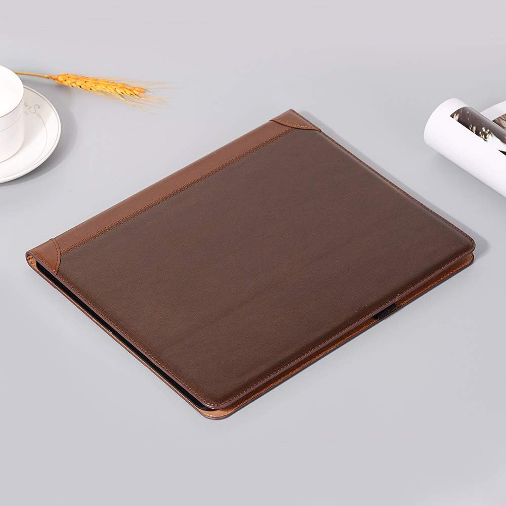 iPad Pro 13'' (M5 2025) (M4 2024) Case, DMaos Vintage Book Synthetic Leather Stand Folio Smart Cover, Auto Sleep/Wake, Business Document Card Holder - Brown