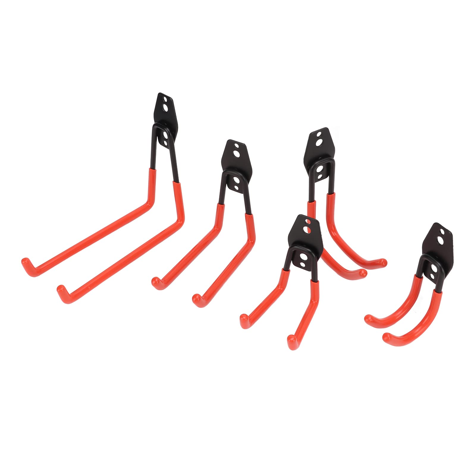 5 unids/set 40kg almacenamiento en garaje ganchos dobles soporte de montaje en pared resistente colgador para RV sótano silla escalera bicicleta (Naranja)