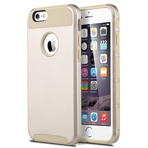 ULAK iPhone 7 Case, Colorful Series Slim Hybrid Dual Layer Scratch Resistant Hard Back Cover Shock Absorbent TPU Bumper Case for Apple iPhone 7 4.7 inch -Champagne Gold