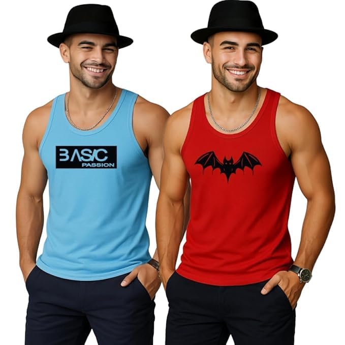 earth star Men's Cotton Tank Top Collection, Sleeveless Gym Vest | Vest for Men | Graphic Print | Casual Wear Vests for Workout-picture-48