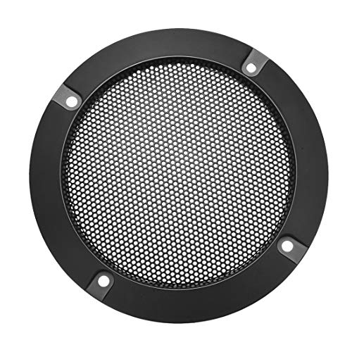 sourcing map Grille Haut-Parleur Couverture 4 Pouce Maille Décoratif Cercle Subwoofer Garde Protecteur Noir