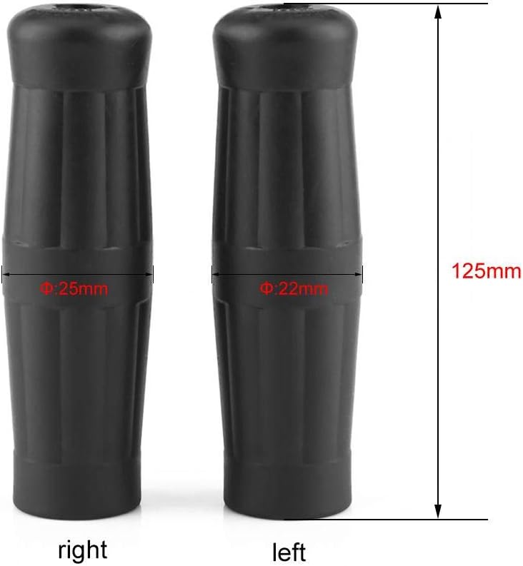 178 Vintage Motorcycle Grips, Universal Motorcycle Grips 1 Inch Vintage Classic Handlebar Hand Grips Bar, Coke Bottle Design(Black) Motorcycle Handlebars