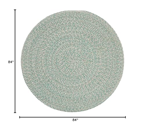 Tapete redondo SAFAVIEH 7' Teal/Ivory algodón miniatura 2
