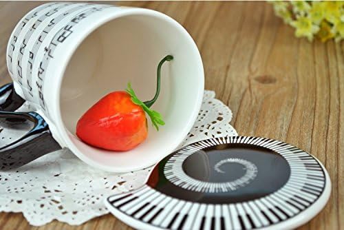HLJgift Creative Ceramic Musician Coffee Mug Tea Cup with Lid Staves Music Notes as Valentine's Day Gift Teacher Gift - Image 6