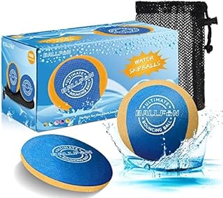 Water Skipping Balls for Beach Toys, Pool Balls for Swimming Pool, Splash Water Bouncing Balls for Pool Games with Friends and Family, Wave Jumper Balls for Summer Beach Pool River Lake
