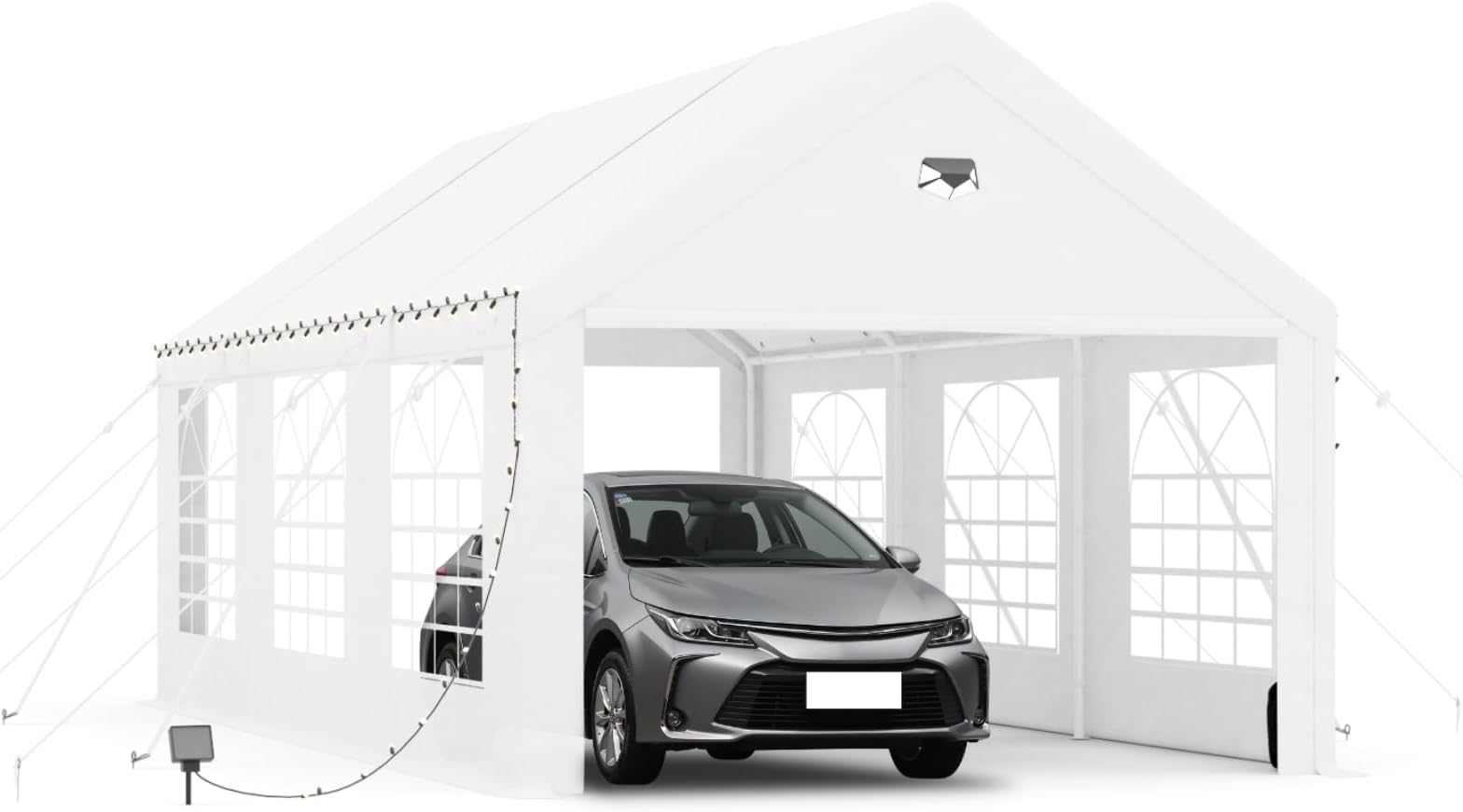 Carports 10X20 Heavy Duty,Car Ports with 180G Removable Side Walls,Carport Canopy,Portable Car Port Garage,Car Shelter All Weather,White