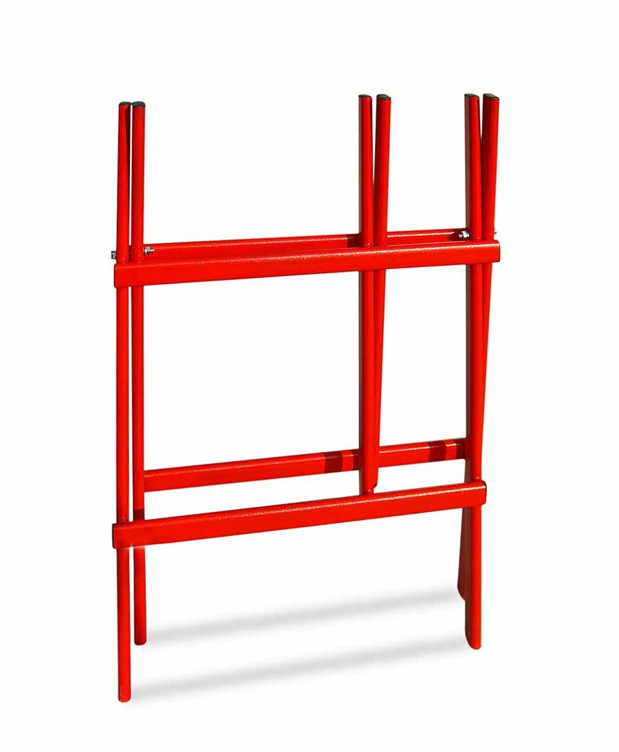 Andrys Cavalletto Taglia Tronchi Pieghevole (Rosso) | Cavalletto con Viterie e Tappi in Pvc, in Acciaio Zincato a Freddo, 80x49x100 cm