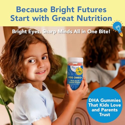 GOJOY Kids Omega 3 DHA Gummies – No Fish Burps, No Sugar – Brain, Eye & Immune Support – Plant-Based Omega-3 from Algae – Vegan, Clean DHA for Toddlers, Children & Kids Ages 3+ - Image 2