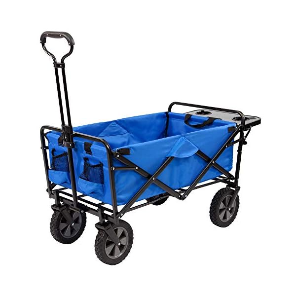 Mac Sports Collapsible Folding Outdoor Utility Wagon with Side Table
