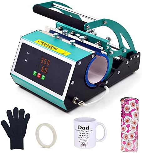 20oz Tumbler Mug Heat Press Machine LCD Cup Press Machine Transfer Sublimation Mats for 11oz-20oz, DIY Presser for Coffee Skinny Tumblers, 18oz Glass Tumbler Sports Bottle