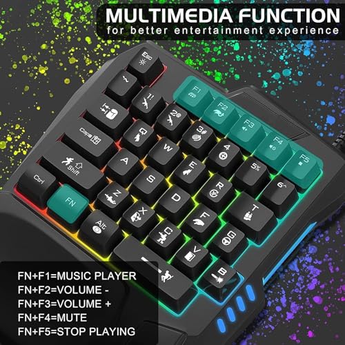 Teclado Gamer One-Handed 35 Teclas Conectividad USB miniatura 3