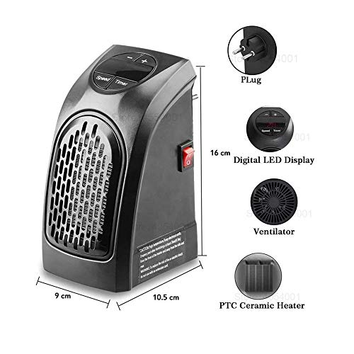Mini radiateur soufflant portable MASO chauffage d'appoint LCD prise UE 400W - 3