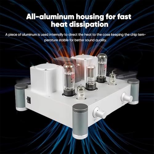 Amplificador de tubo estéreo HiFi, amplificador de audio de un solo extremo, carcasa de aleación de aluminio, potencia de 10 W x 2, ideal para audio doméstico y altavoces al aire libre