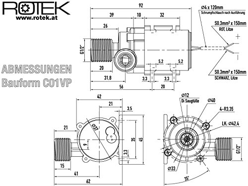 Mini pompa centrifuga per uso alimentare con