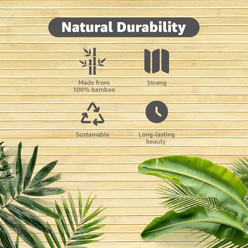 Image of Art3d Pole Wrap Natural Bamboo Wall Panel, 12 x 96 in, 1-Pack, Raw