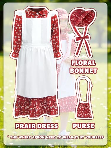 Disfraz Pioneer Girl para niñas con delantal y cofia miniatura 5